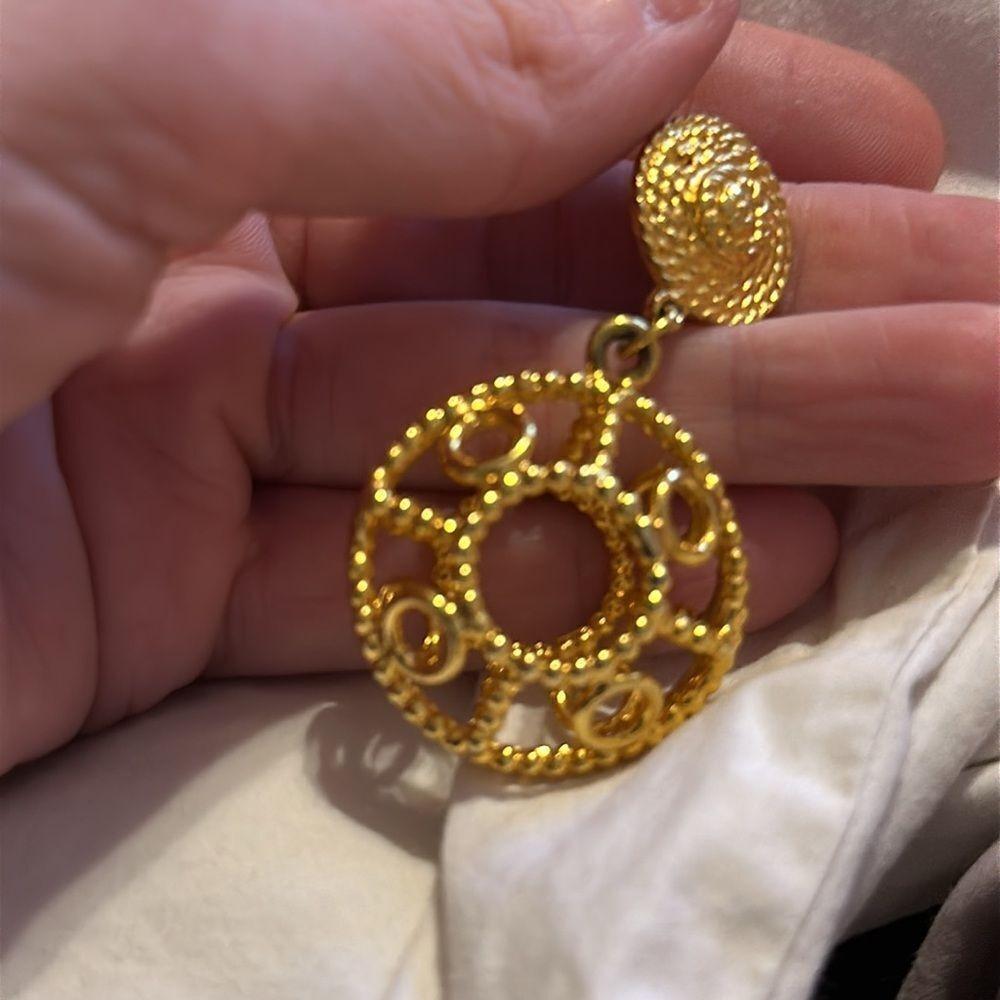 Chic Gold Statement Earrings - image 3